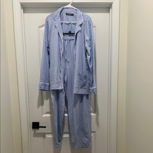 Ralph Lauren Light Blue Striped Pajama Set